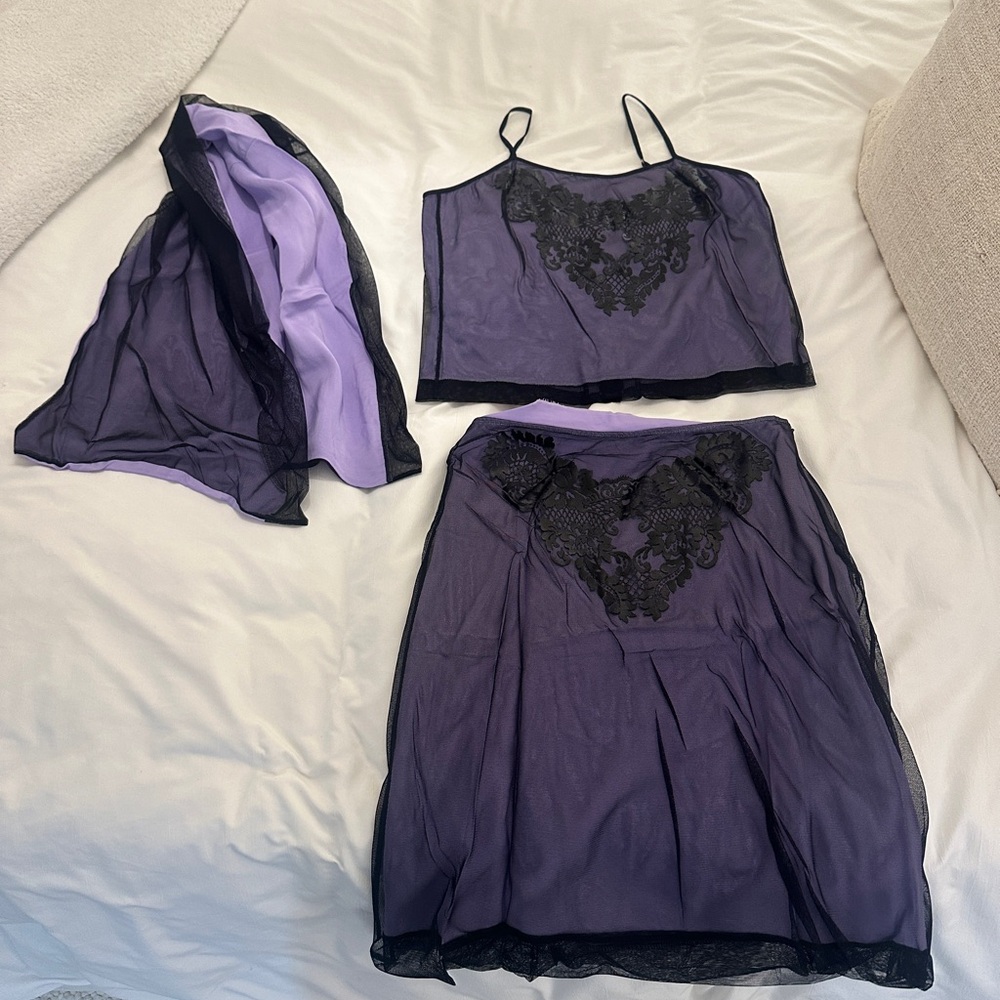 VINTAGE CAVALLI SKIRT/TOP/SHAWL SET